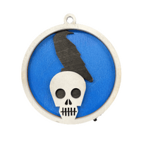 Skull 3D Laser Cut Ornament – Baltic Birch Wood Craft Supplies | DIY Wood Ornament Kit HA15 - The Wood Shape Store