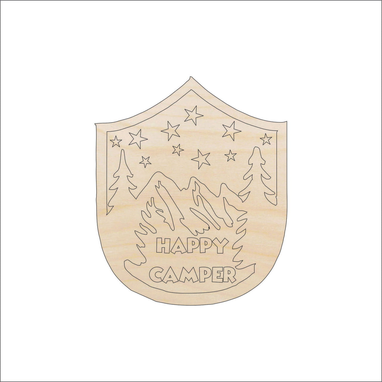 Camping Sign Wood Craft Shape - Laser Cut Baltic Birch Unfinished DIY Wood Art Supplies TRP67 - The Wood Shape Store