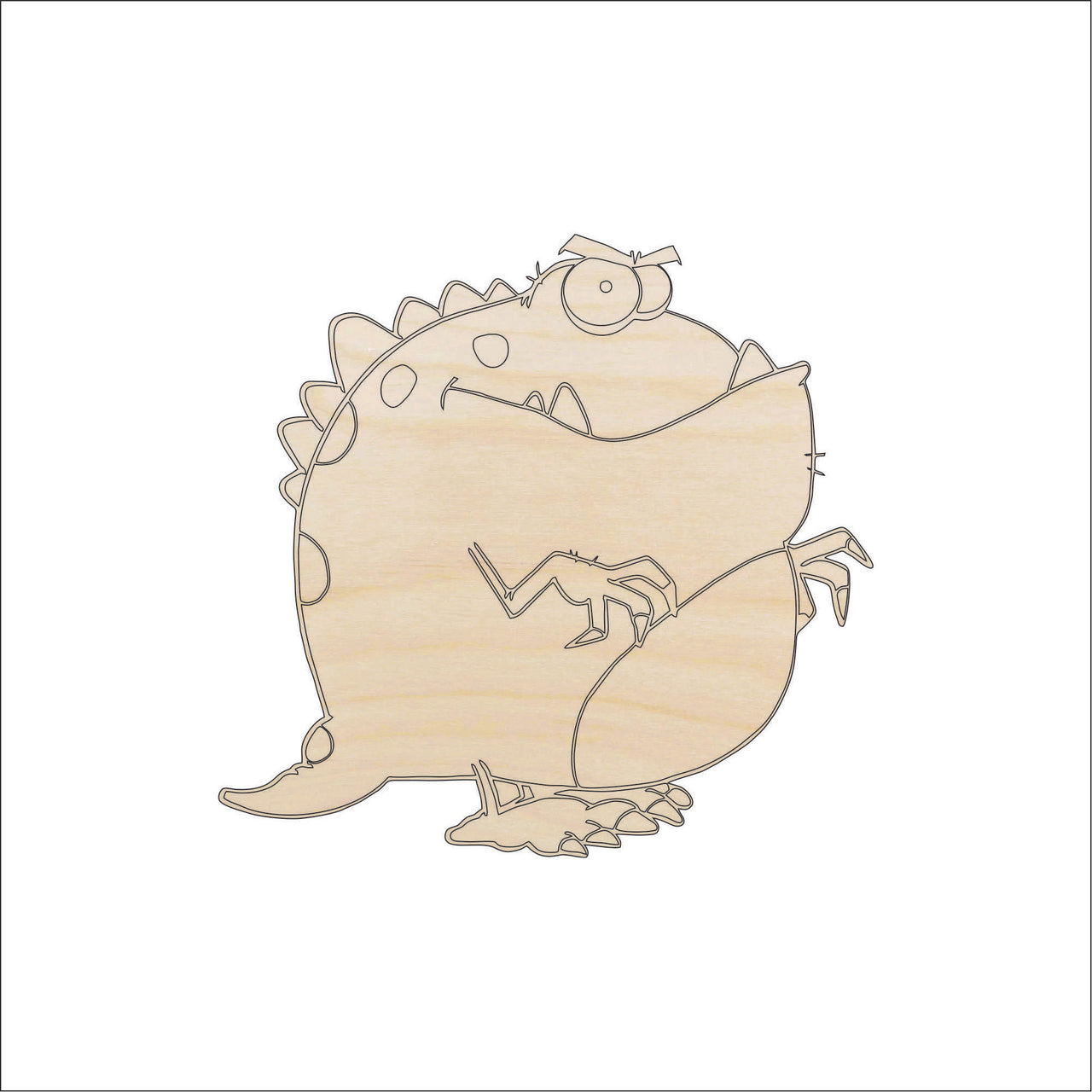 Dinosaur - Wood Craft Shape - Laser Cut Baltic Birch Unfinished DIY Wood Art Supplies DIN5 - The Wood Shape Store