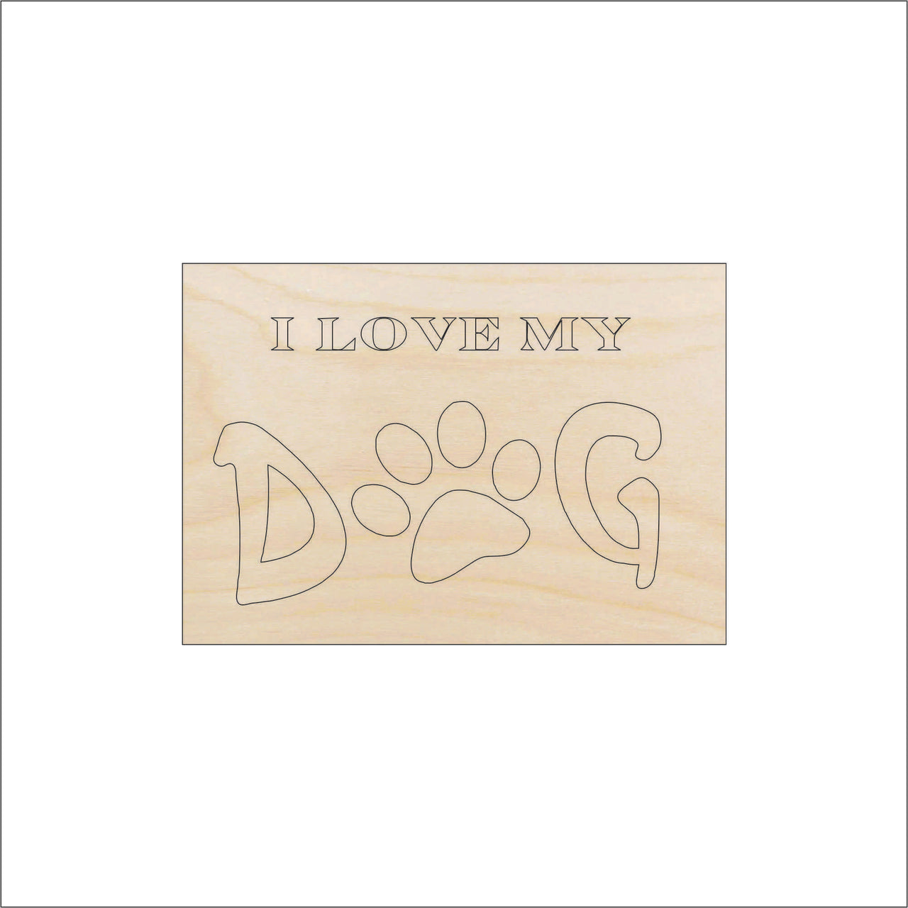 Dog Sign Wood Craft Shape - Laser Cut Baltic Birch Unfinished DIY Wood Art Supplies DOG101 - The Wood Shape Store