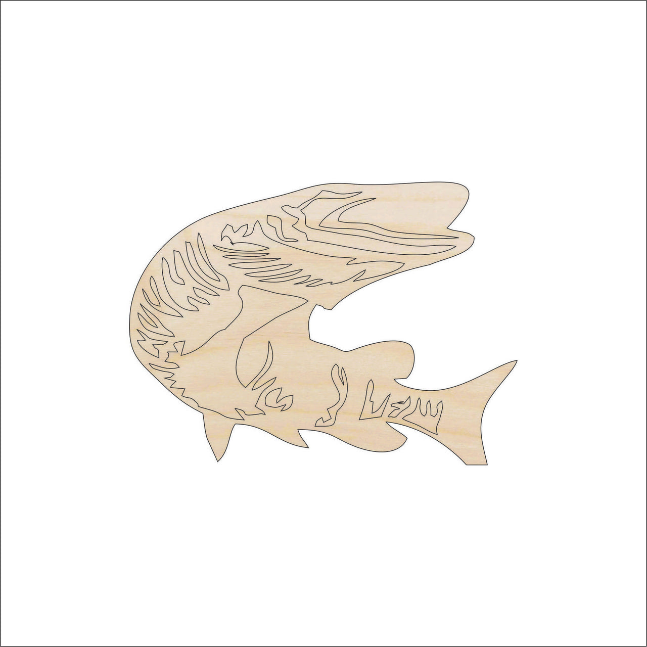 Fish Wood Craft Shape - Laser Cut Baltic Birch Unfinished DIY Wood Art Supplies FSH65 - The Wood Shape Store