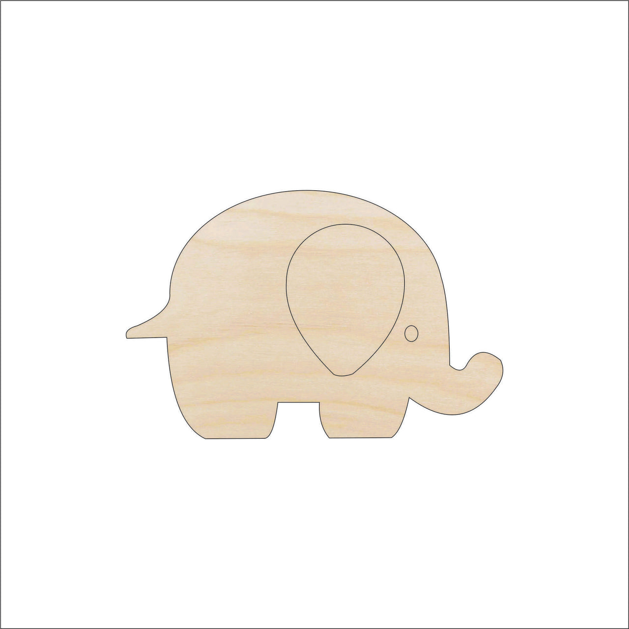 Elephant Wood Craft Shape Laser Cut Baltic Birch Unfinished DIY Wood Art Supplies ELE29 - The Wood Shape Store