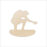Surfer Wood Craft Shape - Laser Cut Baltic Birch Unfinished DIY Wood Art Supplies SPT240 - The Wood Shape Store