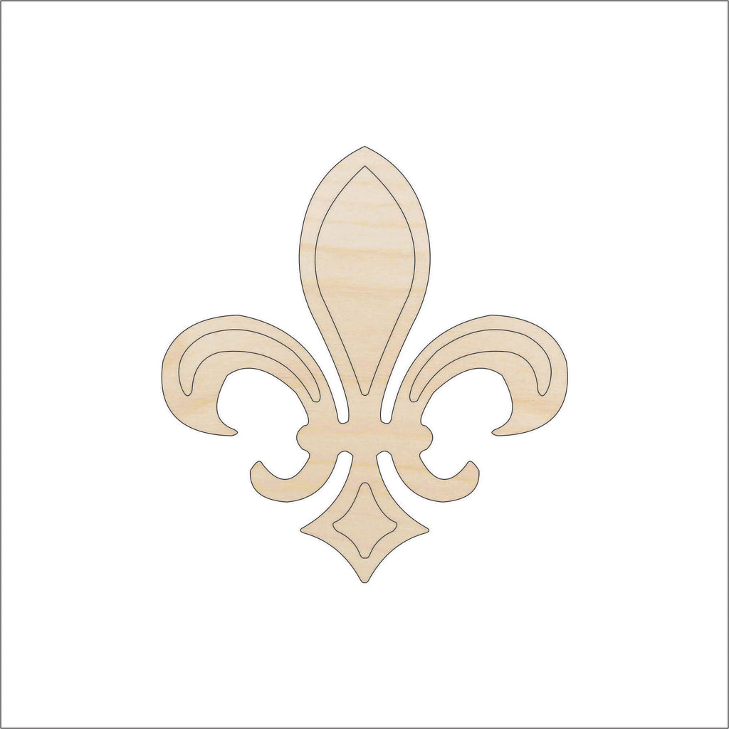 Fleur de Lis Laser Cut Out Unfinished Wood Craft Shape DSN79