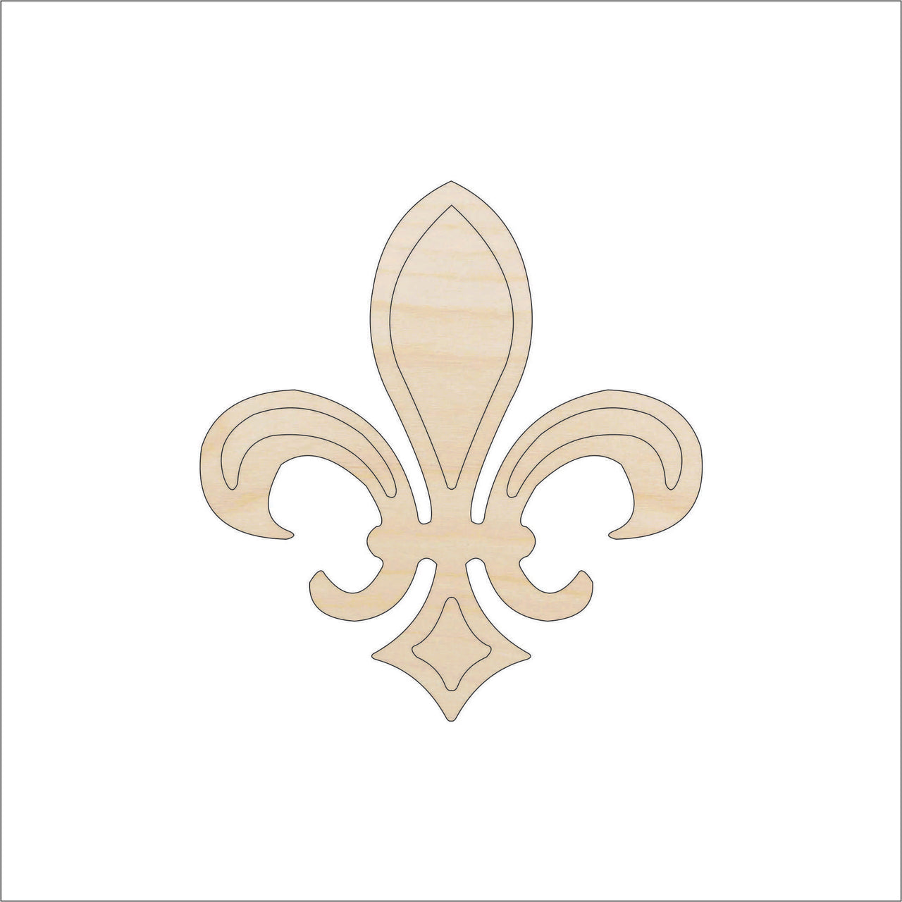 Fleur de Lis Wood Craft Shape - Laser Cut Baltic Birch Unfinished DIY Wood Art Supplies DSN79 - The Wood Shape Store