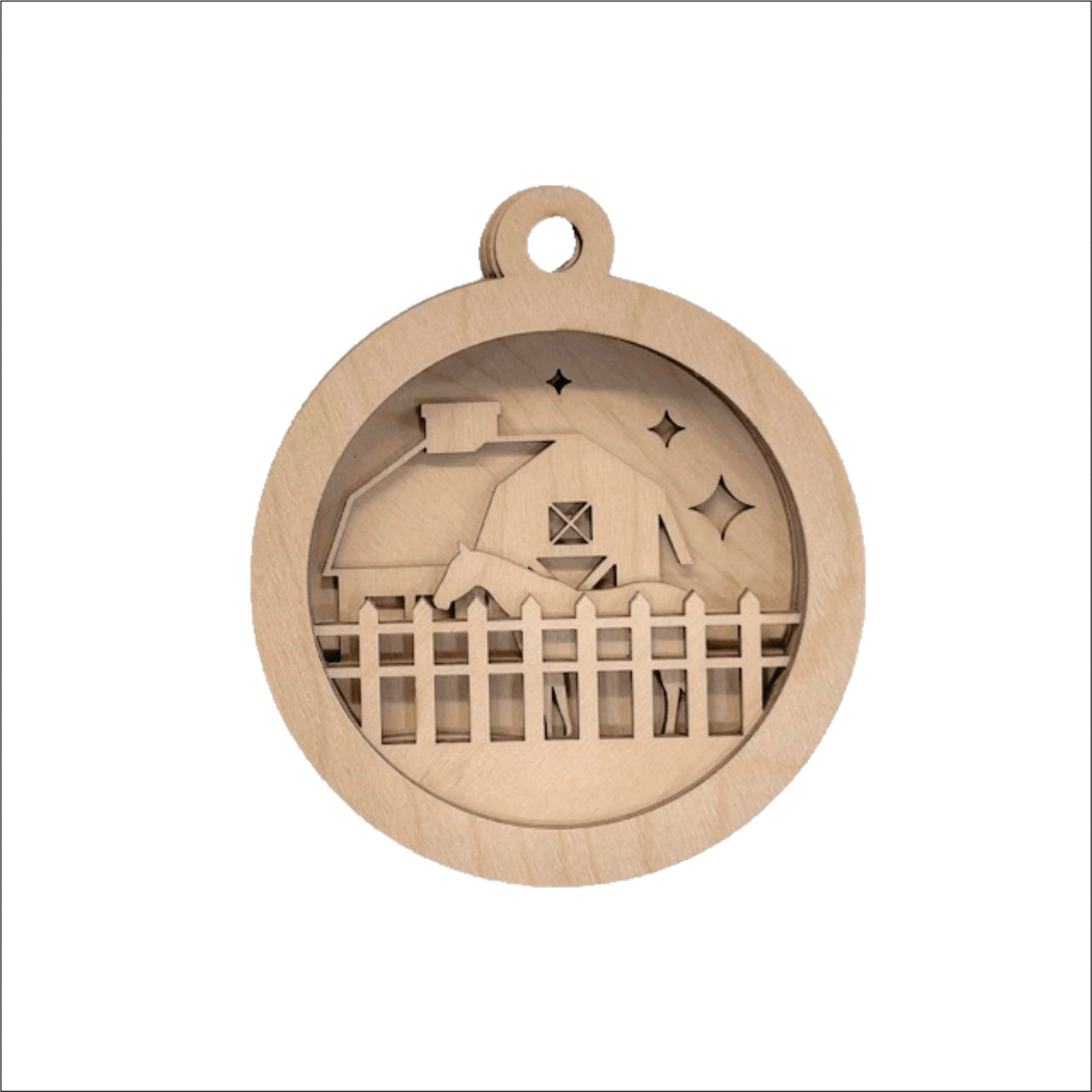 Horse 3D Laser Cut Ornament – Baltic Birch Wood Craft Supplies | DIY Wood Ornament Kit AN21 - The Wood Shape Store