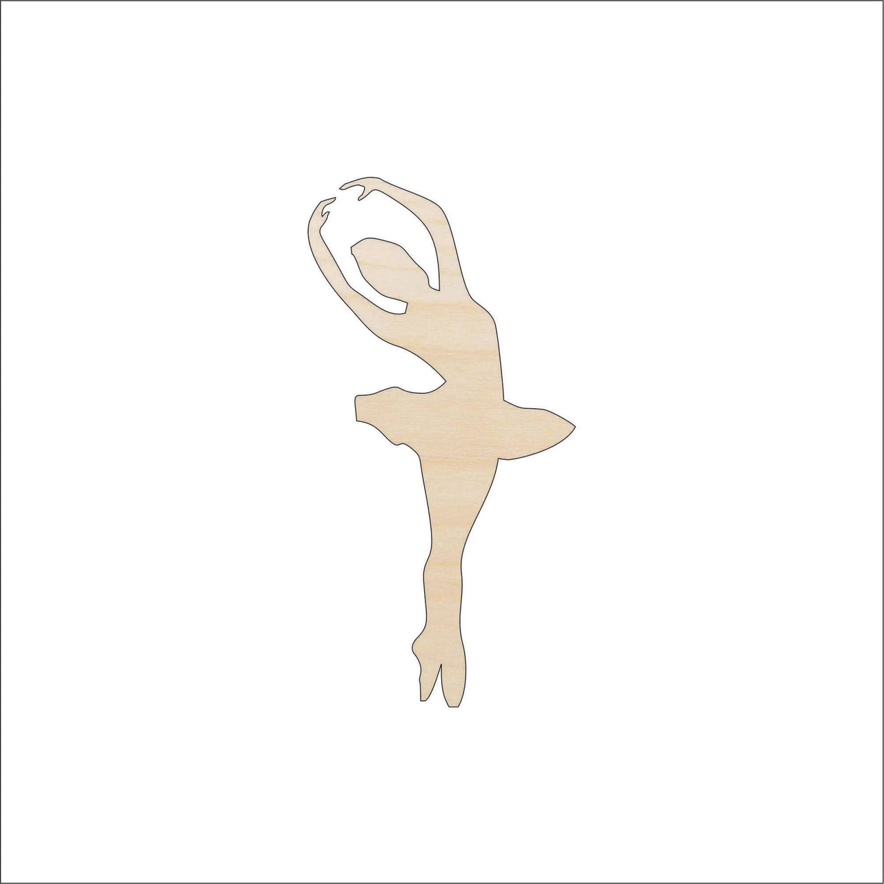Ballerina Wood Craft Shape - Laser Cut Baltic Birch Unfinished DIY Wood Art Supplies SPT313 - The Wood Shape Store