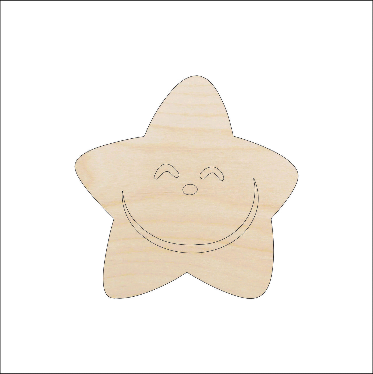 Star Wood Craft Shape - Laser Cut Baltic Birch Unfinished DIY Wood Art Supplies SKY17 - The Wood Shape Store