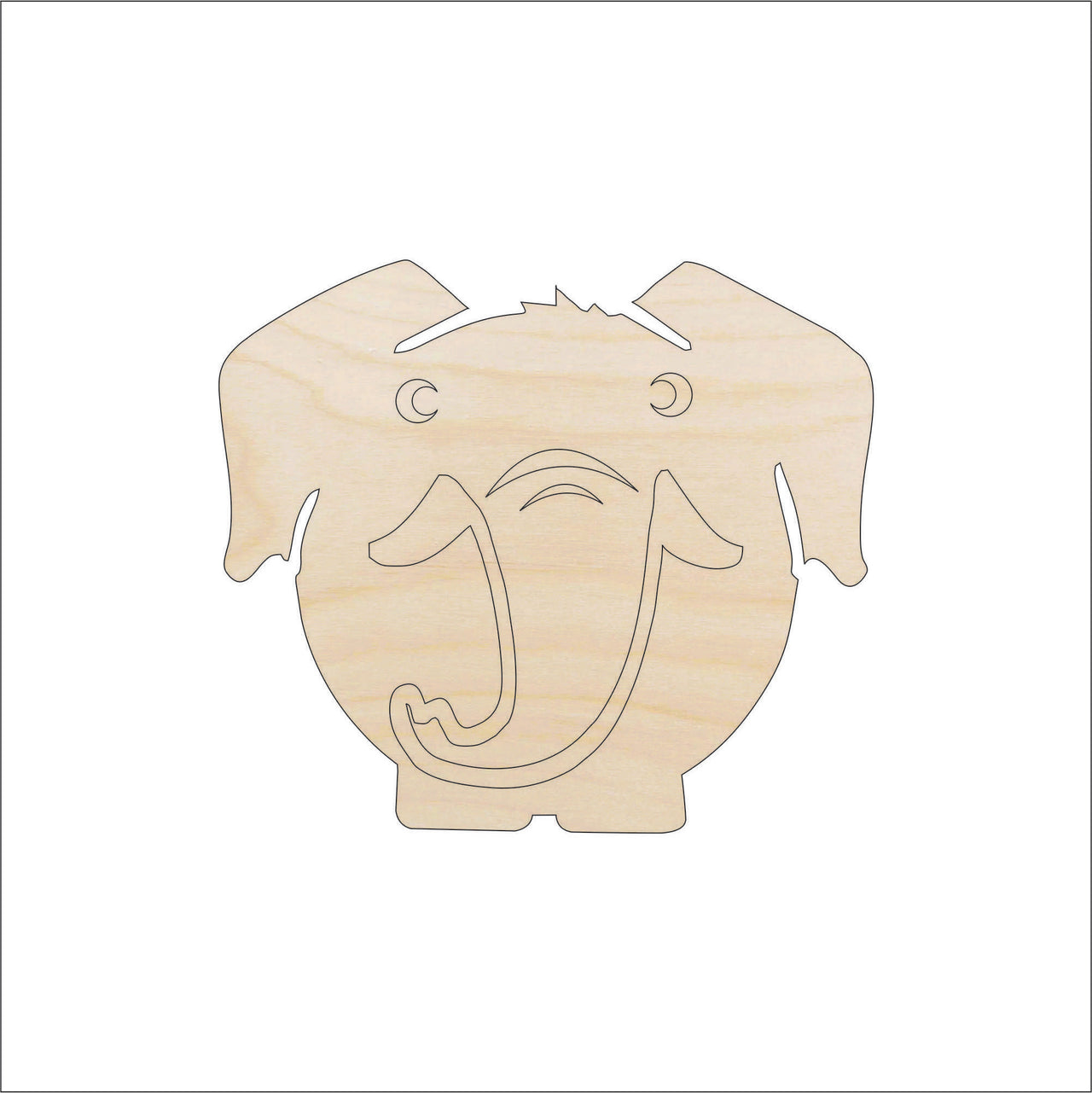 Elephant Wood Craft Shape Laser Cut Baltic Birch Unfinished DIY Wood Art Supplies ELE49 - The Wood Shape Store