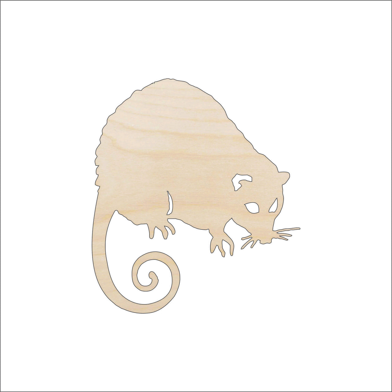 Opossum Wood Craft Shape – Laser Cut Baltic Birch Unfinished DIY Wood Art Supplies ANML35 - The Wood Shape Store