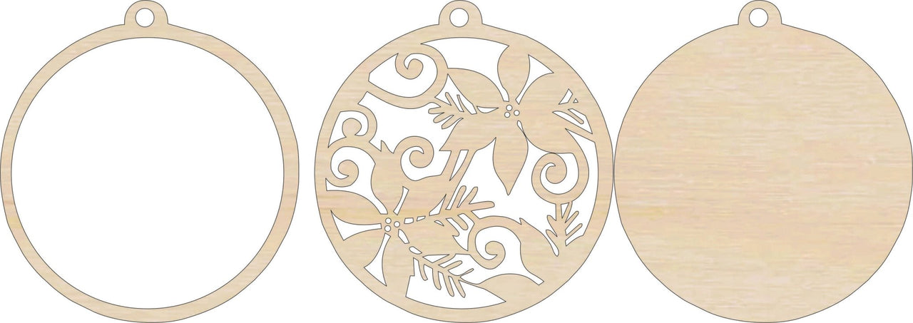 Flower 3D Laser Cut Ornament – Baltic Birch Wood Craft Supplies | DIY Wood Ornament Kit XM39 - The Wood Shape Store