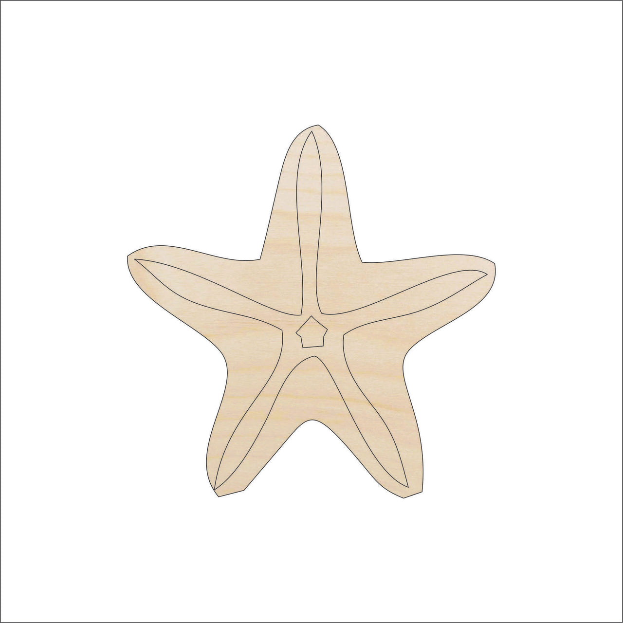Starfish Wood Craft Shape - Laser Cut Baltic Birch Unfinished DIY Wood Art Supplies SEA131 - The Wood Shape Store