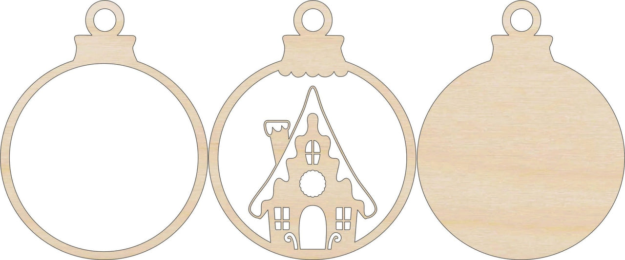 House 3D Laser Cut Ornament – Baltic Birch Wood Craft Supplies | DIY Wood Ornament Kit XM54 - The Wood Shape Store