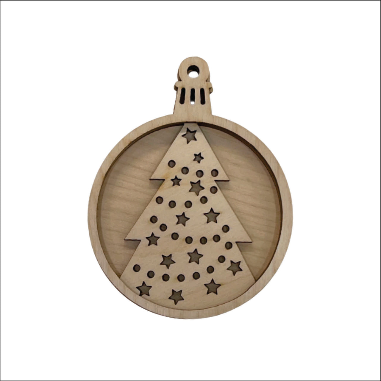 Tree Laser Cut Ornament – Baltic Birch Wood Craft Supplies | DIY Wood Ornament Kit XM17 - The Wood Shape Store