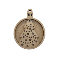 Tree Laser Cut Ornament – Baltic Birch Wood Craft Supplies | DIY Wood Ornament Kit XM17 - The Wood Shape Store