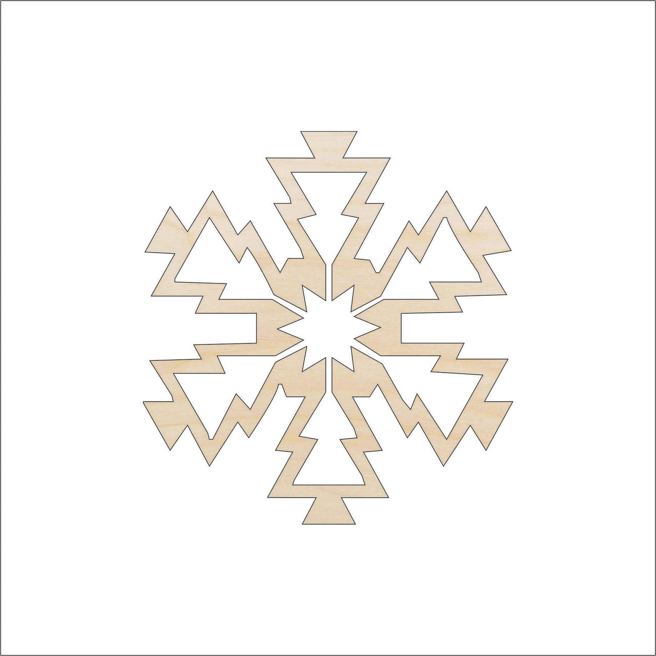 Snowflake Wood Craft Shape - Laser Cut Baltic Birch Unfinished DIY Wood Art Supplies SNW60 - The Wood Shape Store