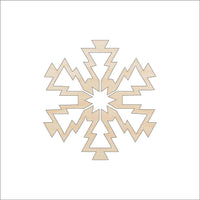 Snowflake Wood Craft Shape - Laser Cut Baltic Birch Unfinished DIY Wood Art Supplies SNW60 - The Wood Shape Store