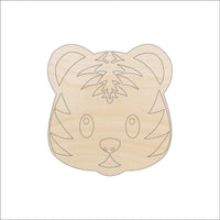 Tiger Wood Craft Shape - Laser Cut Baltic Birch Unfinished DIY Wood Art Supplies CAT6 - The Wood Shape Store