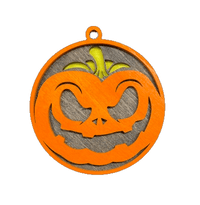 Pumpkin 3D Laser Cut Ornament – Baltic Birch Wood Craft Supplies | DIY Wood Ornament Kit HA16 - The Wood Shape Store