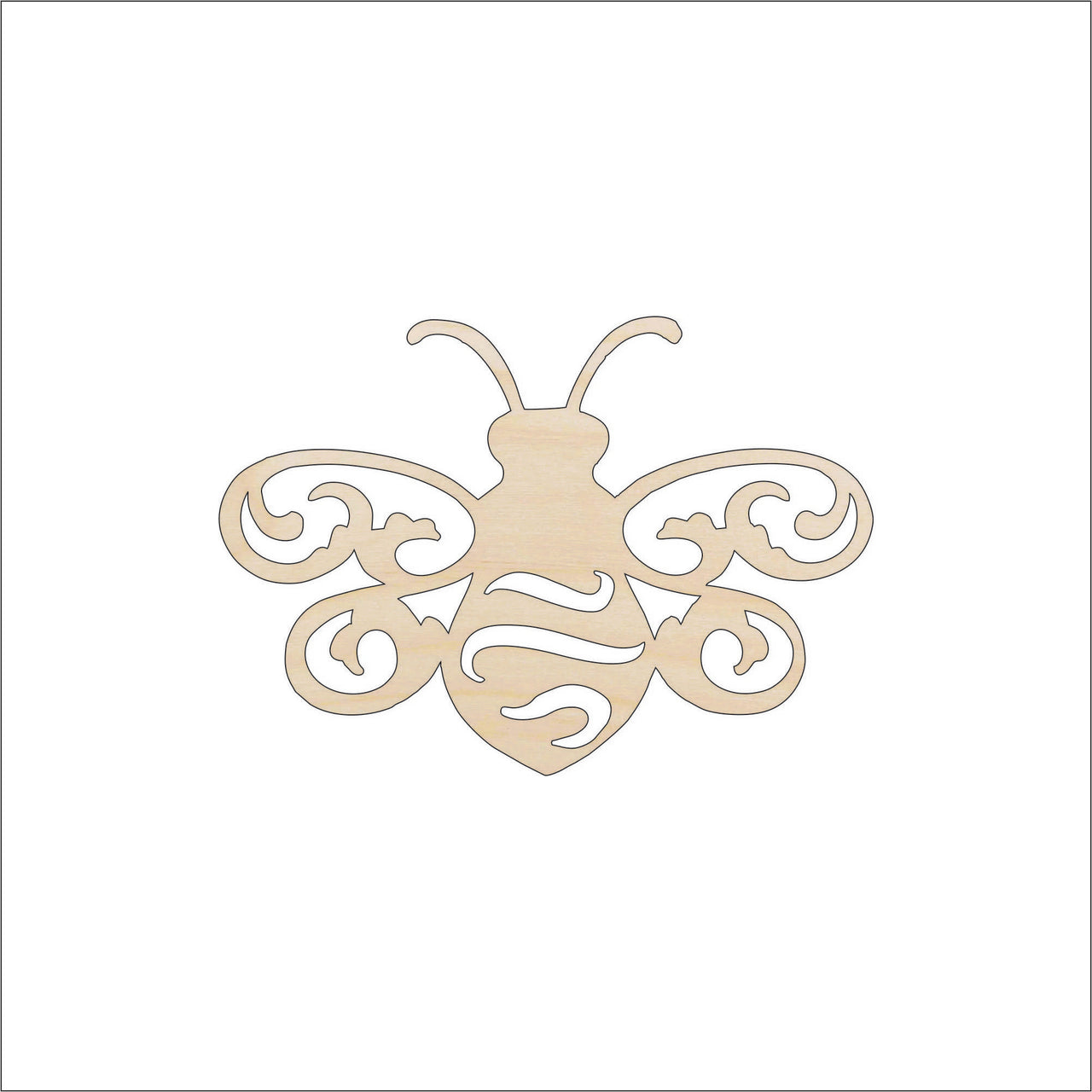 Bumblebee Wood Craft Shape - Laser Cut Baltic Birch Unfinished DIY Wood Art Supplies BUG45 - The Wood Shape Store