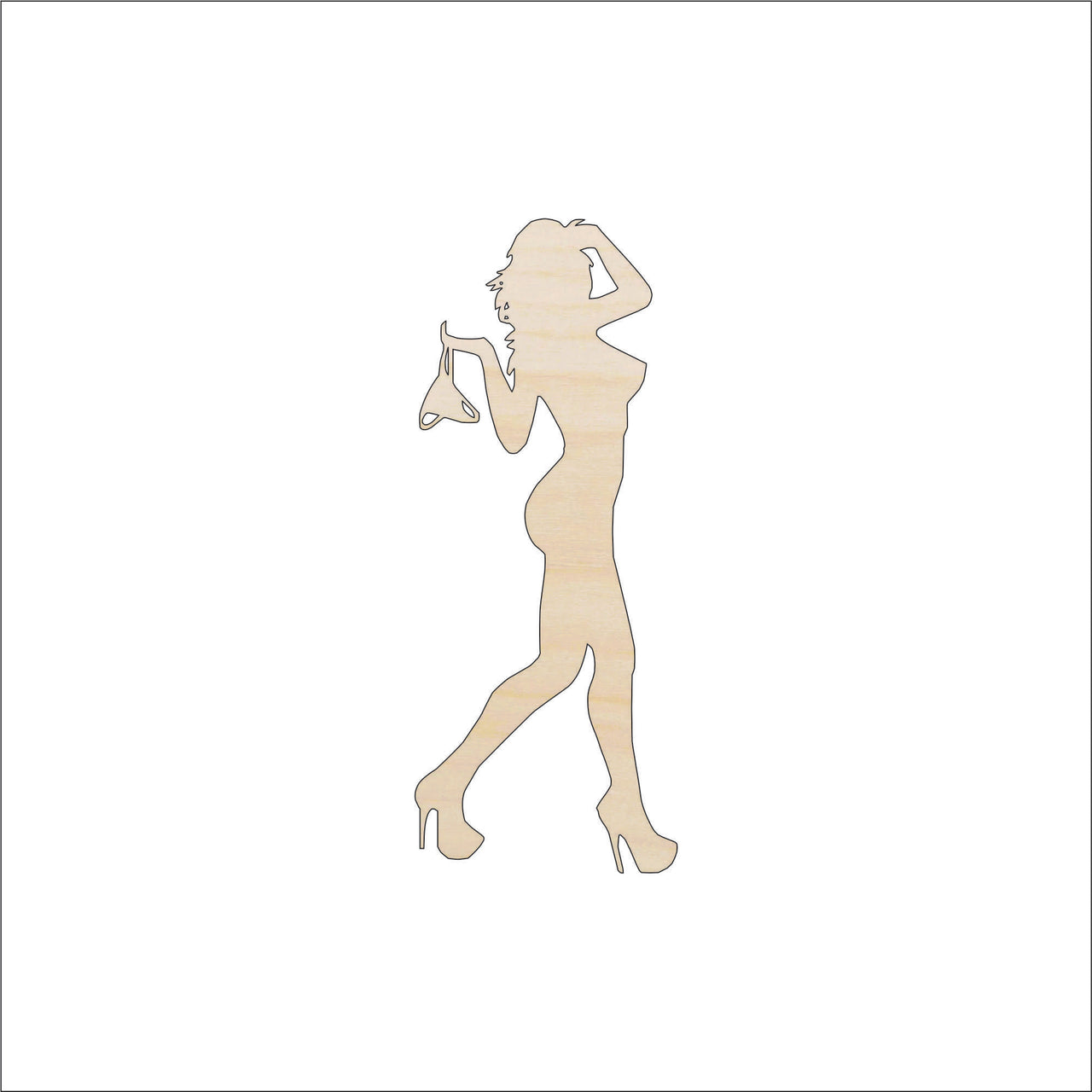 Woman Wood Craft Shape - Laser Cut Baltic Birch Unfinished DIY Wood Art Supplies PPL74 - The Wood Shape Store