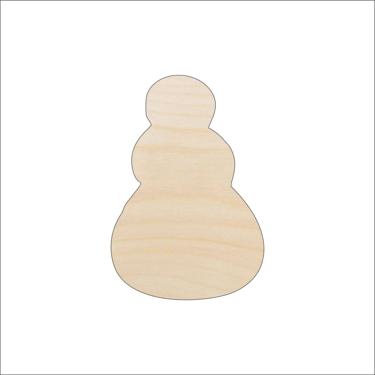 Snowman Wood Craft Shape - Laser Cut Baltic Birch Unfinished DIY Wood Art Supplies XMS107 - The Wood Shape Store