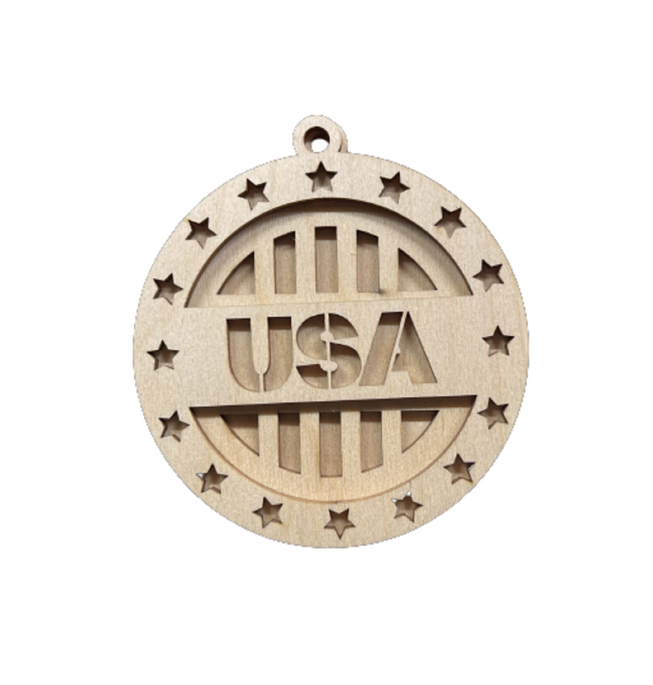 America 3D Laser Cut Ornament – Baltic Birch Wood Craft Supplies | DIY Wood Ornament Kit US108 - The Wood Shape Store