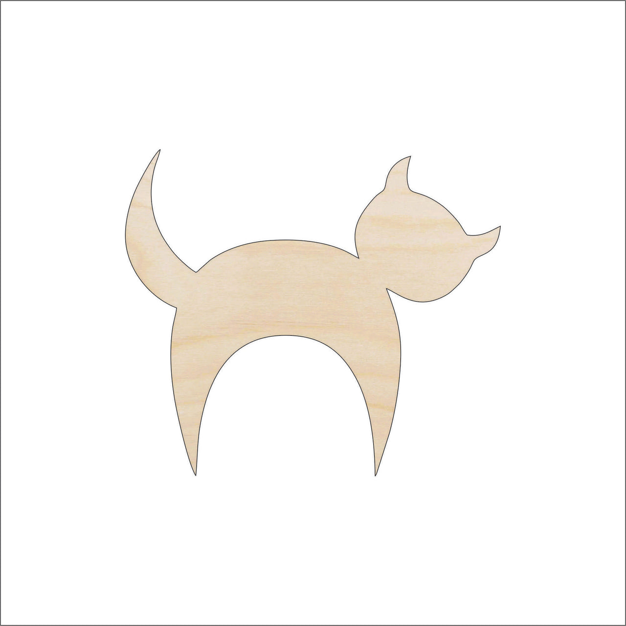 Cat Wood Craft Shape - Laser Cut Baltic Birch Unfinished DIY Wood Art Supplies CAT40 - The Wood Shape Store