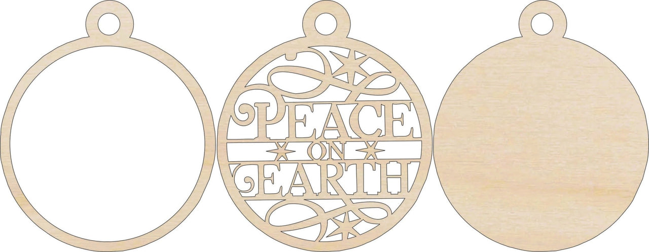 Peace 3D Laser Cut Ornament – Baltic Birch Wood Craft Supplies | DIY Wood Ornament Kit RE9 - The Wood Shape Store