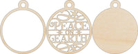 Peace 3D Laser Cut Ornament – Baltic Birch Wood Craft Supplies | DIY Wood Ornament Kit RE9 - The Wood Shape Store