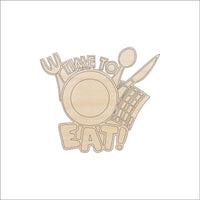 Time To Eat! Wood Craft Shape - Laser Cut Baltic Birch Unfinished DIY Wood Art Supplies FOD59 - The Wood Shape Store