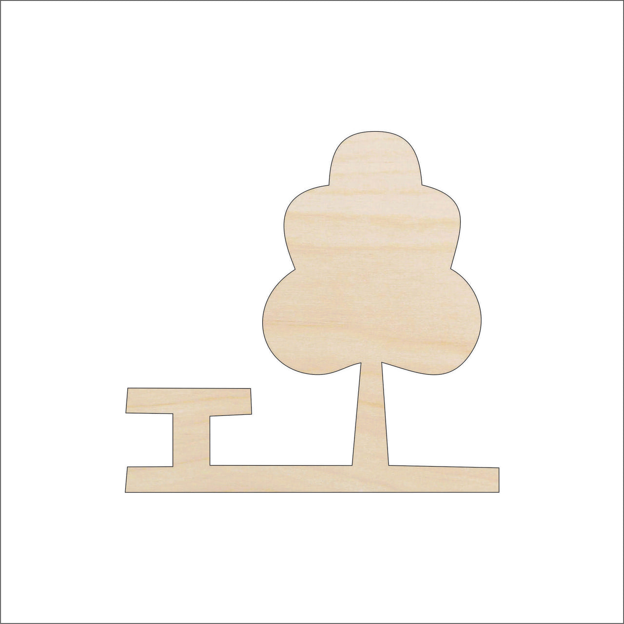 Tree Wood Craft Shape - Laser Cut Baltic Birch Unfinished DIY Wood Art Supplies TRE92 - The Wood Shape Store