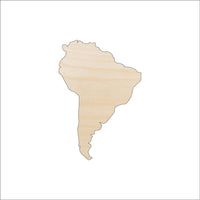 South America Wood Craft Shape - Laser Cut Baltic Birch Unfinished DIY Wood Art Supplies WLD8 - The Wood Shape Store