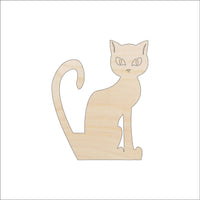 Cat Wood Craft Shape - Laser Cut Baltic Birch Unfinished DIY Wood Art Supplies CAT7 - The Wood Shape Store