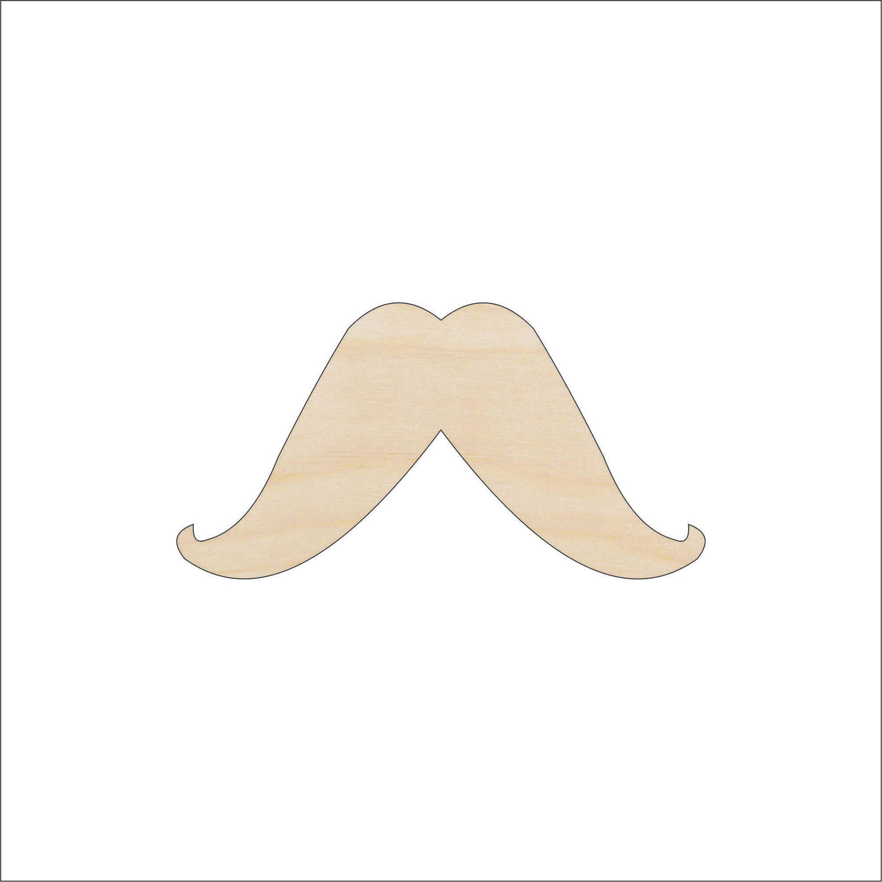 Mustache Wood Craft Shape - Laser Cut Baltic Birch Unfinished DIY Wood Art Supplies PPL51 - The Wood Shape Store