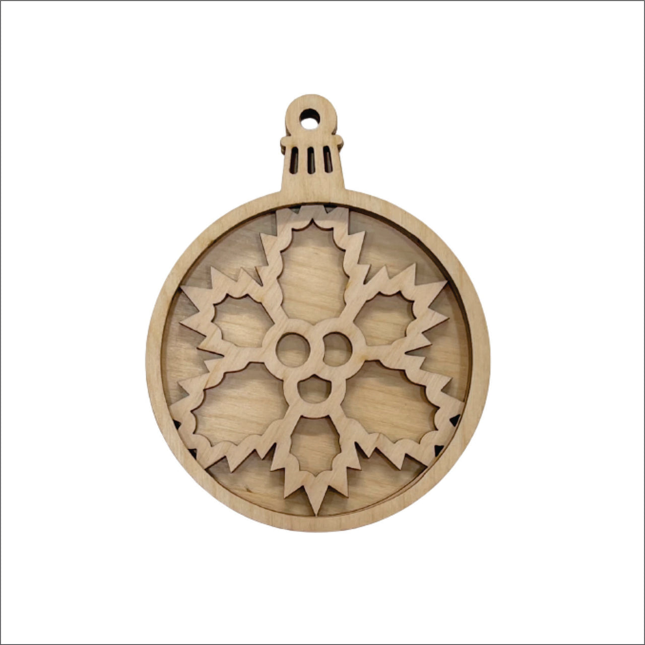 Snowflake 3D Laser Cut Ornament – Baltic Birch Wood Craft Supplies | DIY Wood Ornament Kit XM4 - The Wood Shape Store