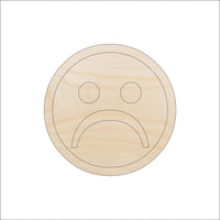 Sad Face Wood Craft Shape - Laser Cut Baltic Birch Unfinished DIY Wood Art Supplies SGN7 - The Wood Shape Store