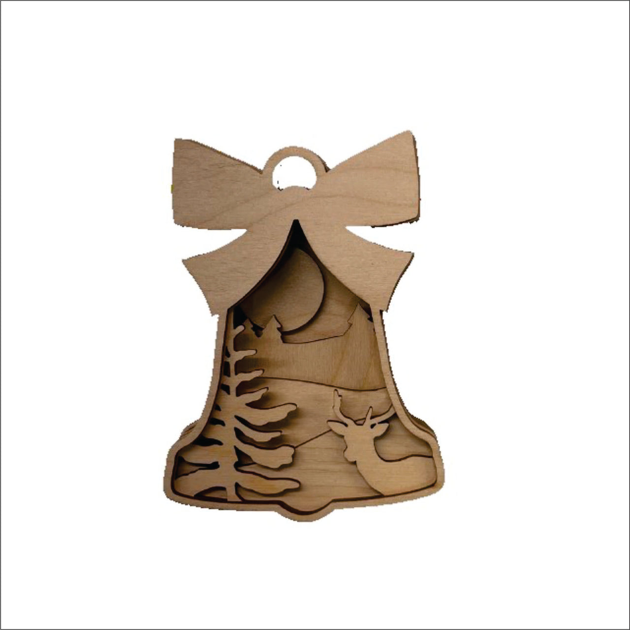 Deer 3D Laser Cut Ornament – Baltic Birch Wood Craft Supplies | DIY Wood Ornament Kit AN46 - The Wood Shape Store