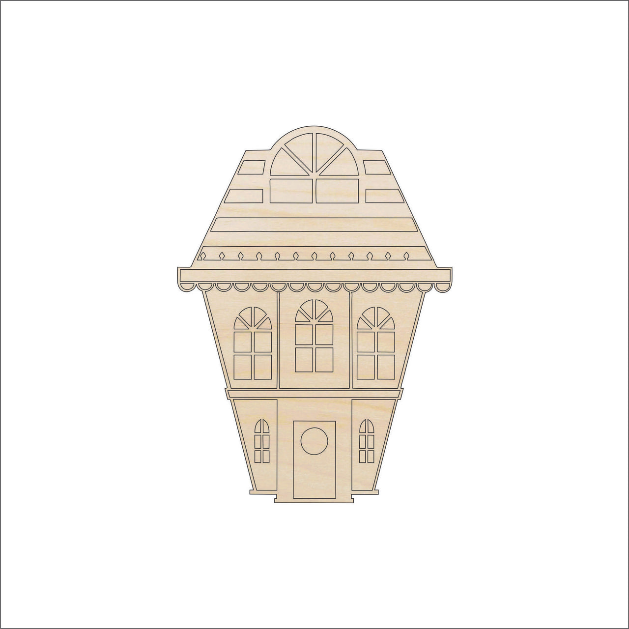 House Wood Craft Shape - Laser Cut Baltic Birch Unfinished DIY Wood Art Supplies BLD116 - The Wood Shape Store