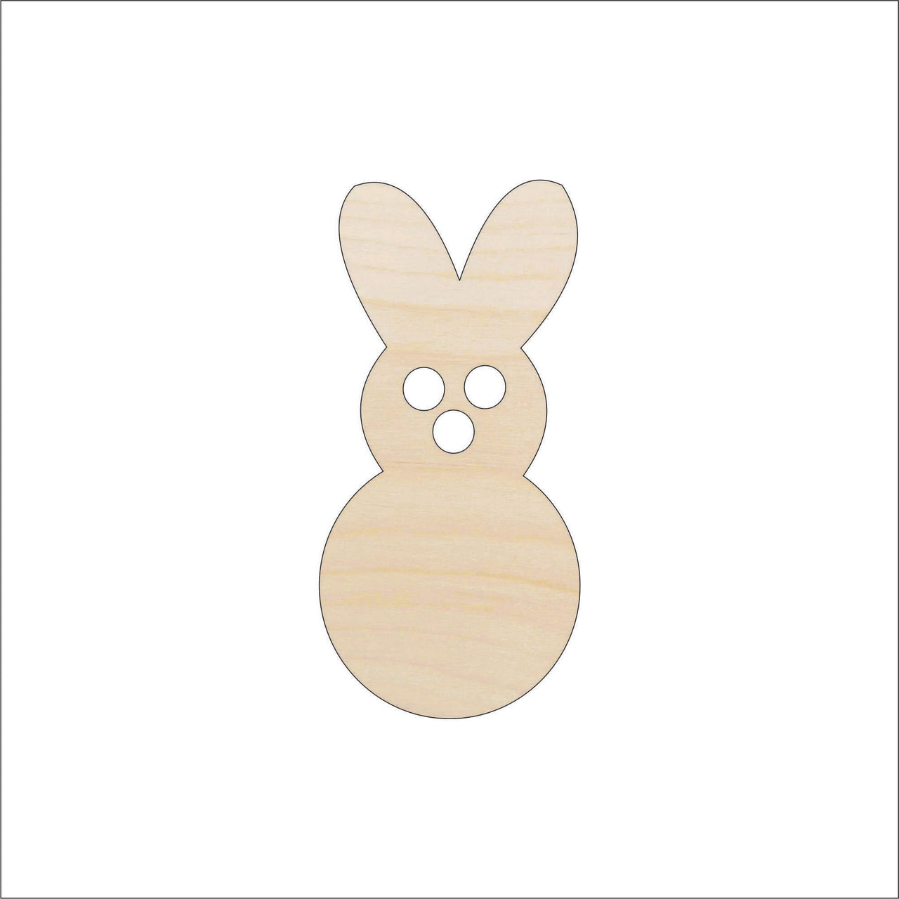 Bunny Wood Craft Shape - Laser Cut Baltic Birch Unfinished DIY Wood Art Supplies ESR23 - The Wood Shape Store