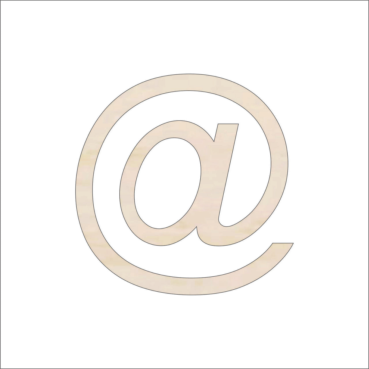 At @ Sign Wood Craft Shape - Laser Cut Baltic Birch Unfinished DIY Wood Art Supplies WRD9 - The Wood Shape Store