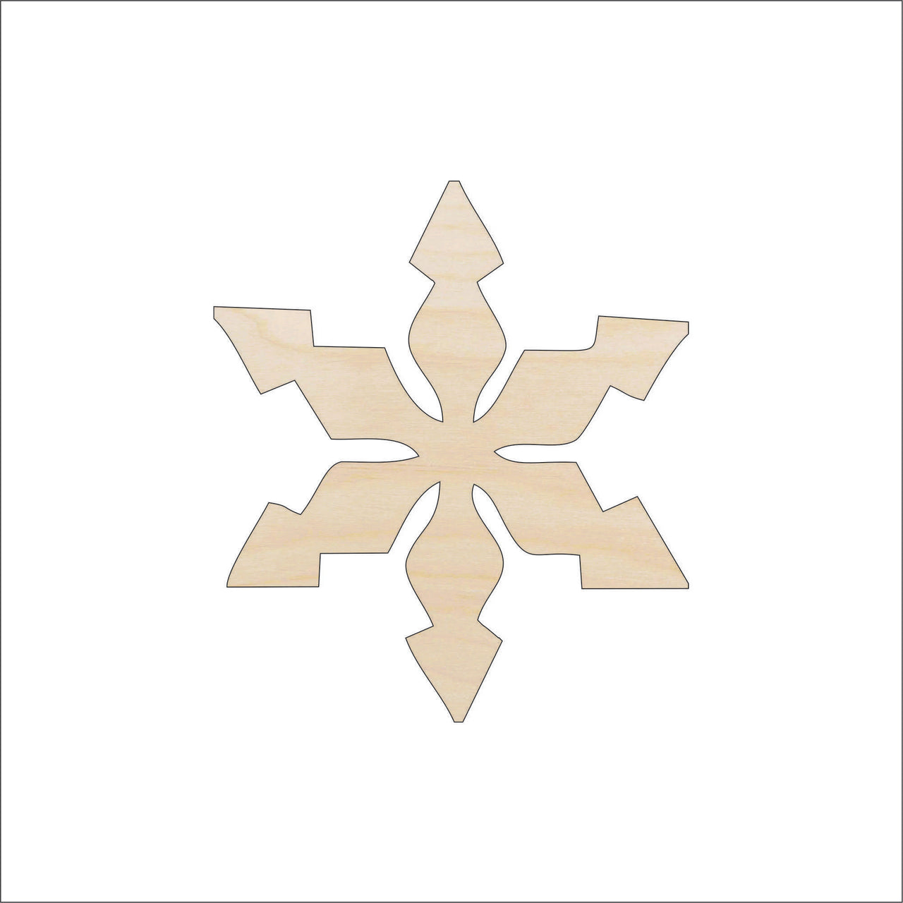 Snowflake Wood Craft Shape - Laser Cut Baltic Birch Unfinished DIY Wood Art Supplies SNW21 - The Wood Shape Store