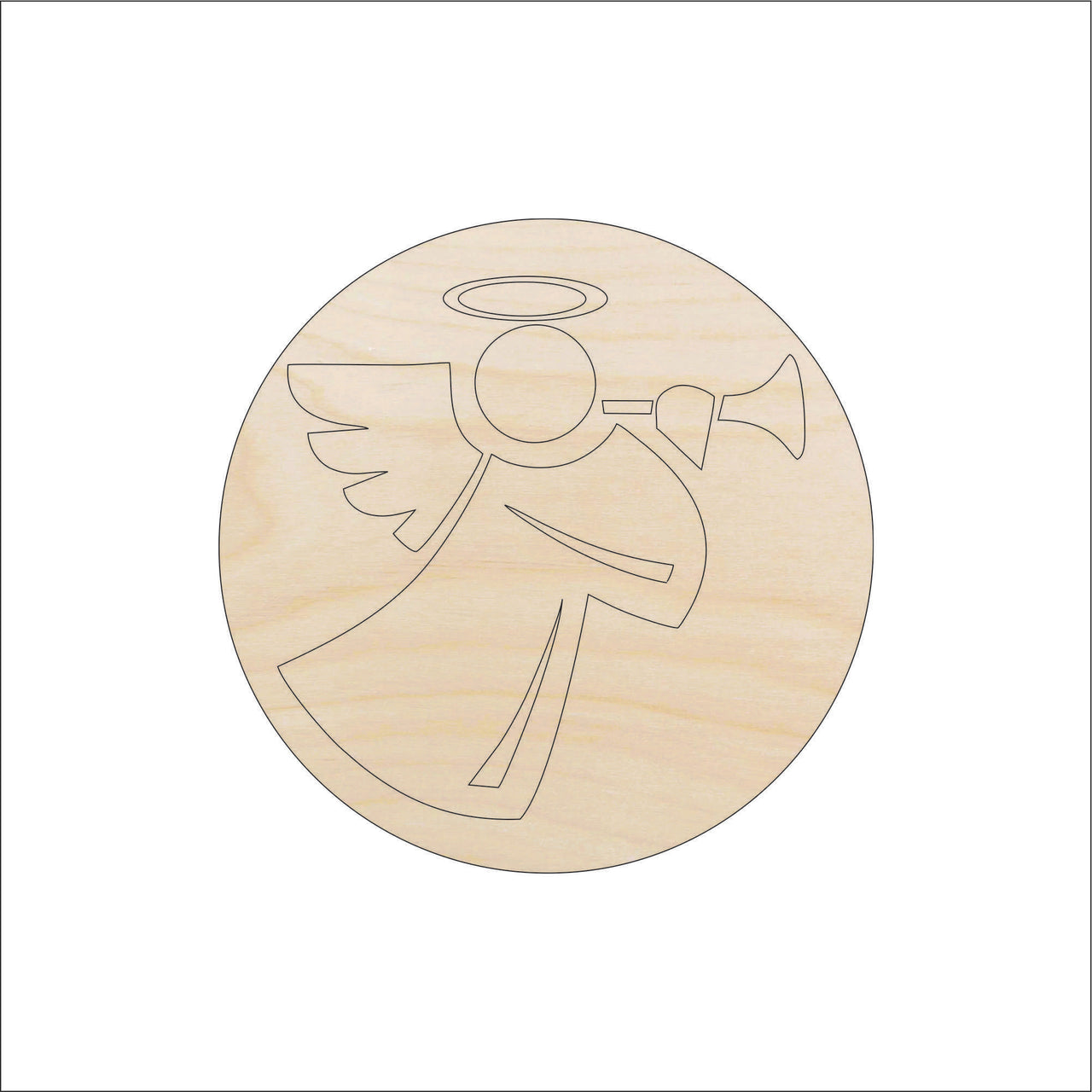 Angel Wood Craft Shape - Laser Cut Baltic Birch Unfinished DIY Wood Art Supplies XMS17 - The Wood Shape Store
