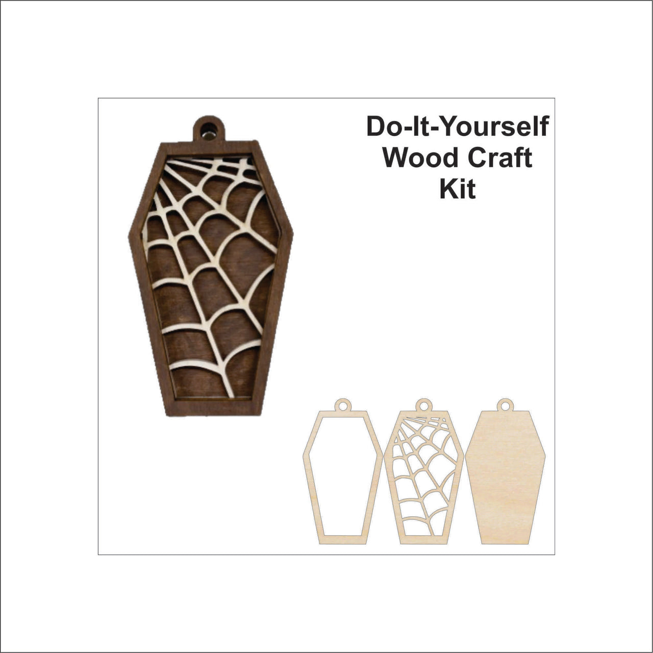 Halloween 3D Laser Cut Ornament – Baltic Birch Wood Craft Supplies | DIY Wood Ornament Kit HA10 - The Wood Shape Store