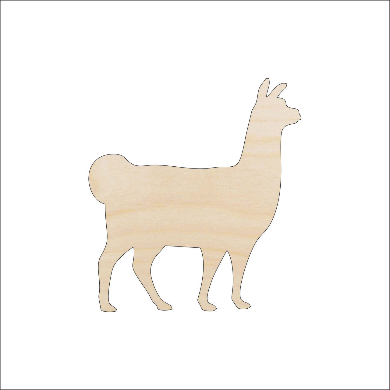 Llama Alpaca Wood Craft Shape – Laser Cut Baltic Birch Unfinished DIY Wood Art Supplies ANML97 - The Wood Shape Store