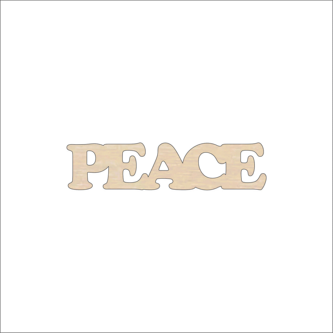 Peace Wood Craft Shape - Laser Cut Baltic Birch Unfinished DIY Wood Art Supplies WRD29 - The Wood Shape Store