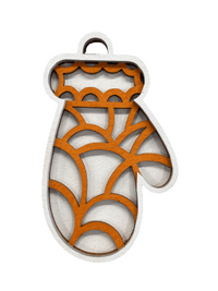 Mitten 3D Laser Cut Ornament – Baltic Birch Wood Craft Supplies | DIY Wood Ornament Kit XM46 - The Wood Shape Store