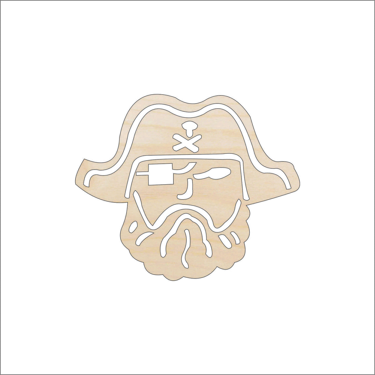 Pirate Wood Craft Shape - Laser Cut Baltic Birch Unfinished DIY Wood Art Supplies PPL223 - The Wood Shape Store