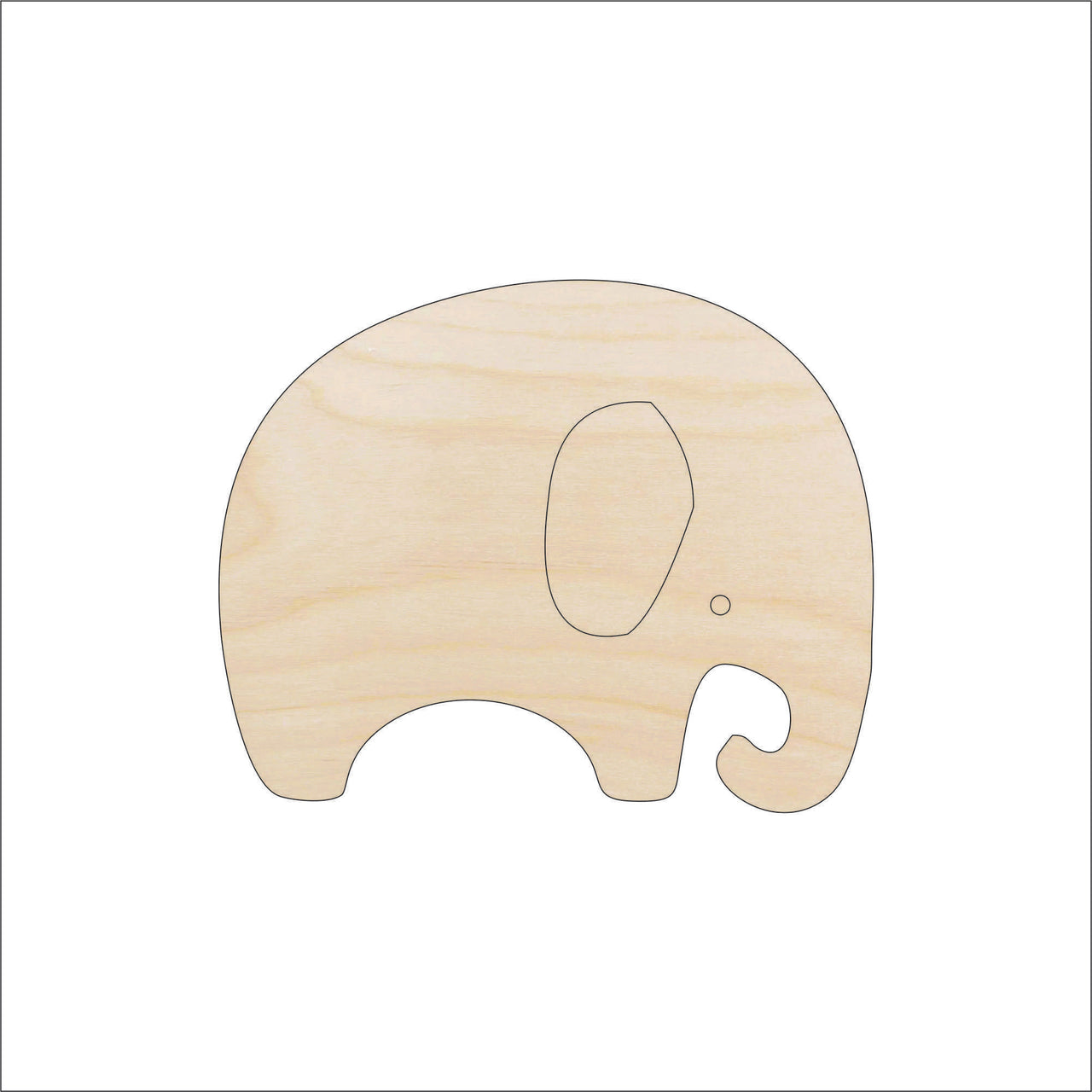 Elephant Wood Craft Shape Laser Cut Baltic Birch Unfinished DIY Wood Art Supplies ELE2 - The Wood Shape Store