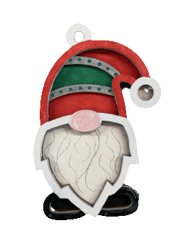 Gnome 3D Laser Cut Ornament – Baltic Birch Wood Craft Supplies | DIY Wood Ornament Kit XM40 - The Wood Shape Store